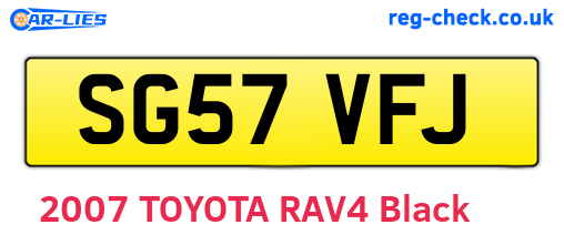 SG57VFJ are the vehicle registration plates.