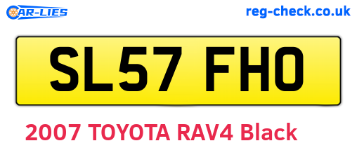 SL57FHO are the vehicle registration plates.