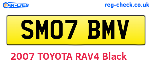 SM07BMV are the vehicle registration plates.