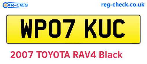 WP07KUC are the vehicle registration plates.