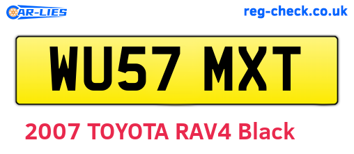 WU57MXT are the vehicle registration plates.