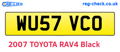 WU57VCO are the vehicle registration plates.