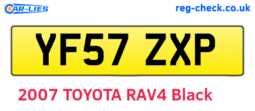 YF57ZXP are the vehicle registration plates.