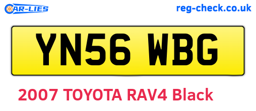 YN56WBG are the vehicle registration plates.
