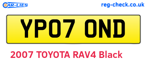 YP07OND are the vehicle registration plates.