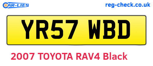 YR57WBD are the vehicle registration plates.