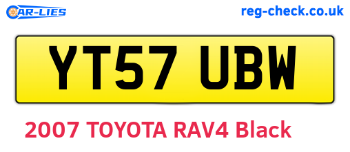 YT57UBW are the vehicle registration plates.