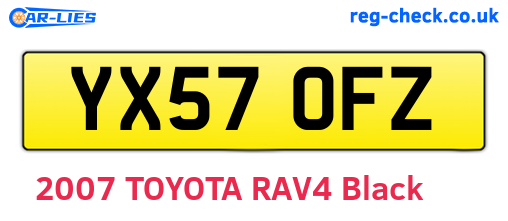 YX57OFZ are the vehicle registration plates.