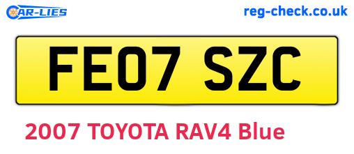 FE07SZC are the vehicle registration plates.