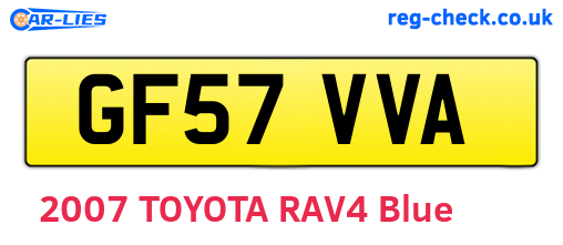 GF57VVA are the vehicle registration plates.