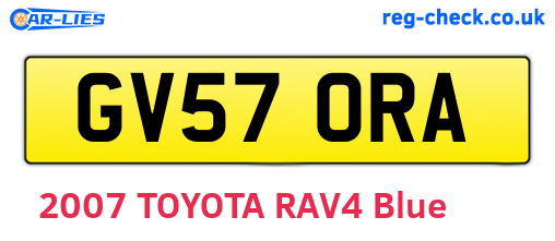 GV57ORA are the vehicle registration plates.