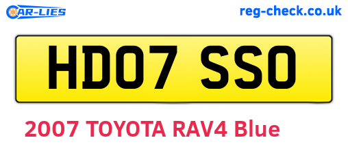 HD07SSO are the vehicle registration plates.