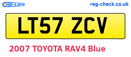 LT57ZCV are the vehicle registration plates.