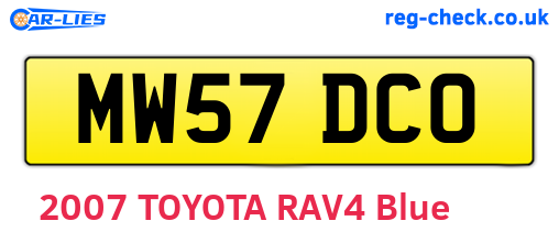 MW57DCO are the vehicle registration plates.