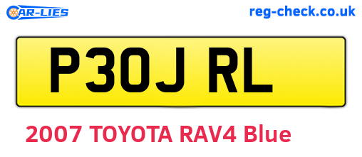 P30JRL are the vehicle registration plates.