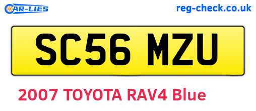 SC56MZU are the vehicle registration plates.