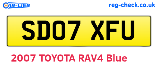 SD07XFU are the vehicle registration plates.