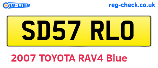 SD57RLO are the vehicle registration plates.