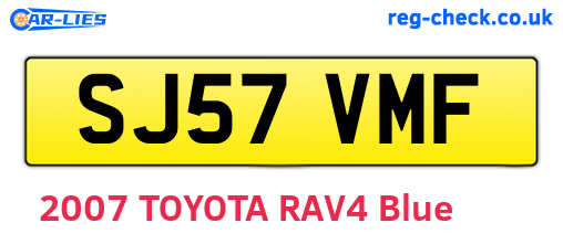 SJ57VMF are the vehicle registration plates.