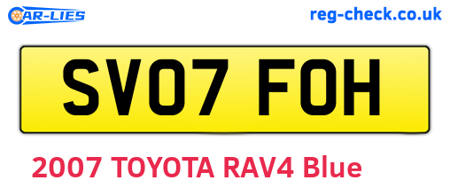 SV07FOH are the vehicle registration plates.