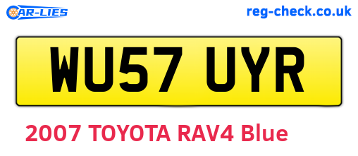 WU57UYR are the vehicle registration plates.