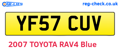 YF57CUV are the vehicle registration plates.