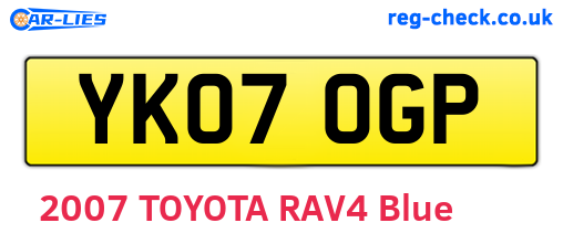 YK07OGP are the vehicle registration plates.