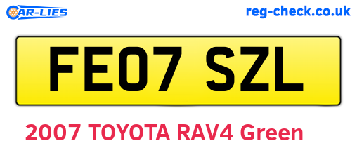 FE07SZL are the vehicle registration plates.