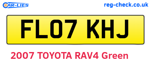 FL07KHJ are the vehicle registration plates.