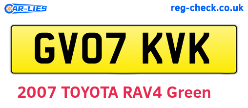GV07KVK are the vehicle registration plates.