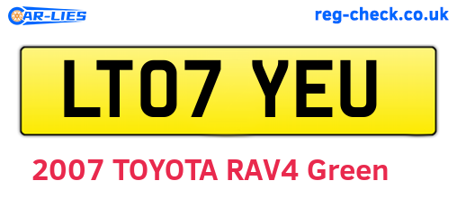 LT07YEU are the vehicle registration plates.