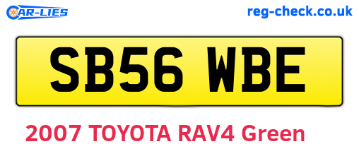 SB56WBE are the vehicle registration plates.