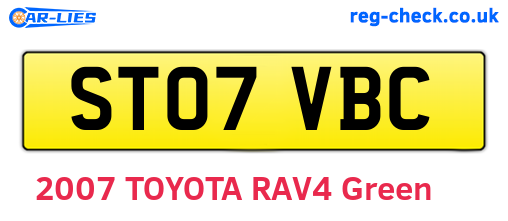ST07VBC are the vehicle registration plates.