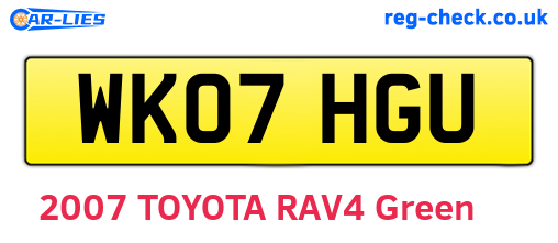 WK07HGU are the vehicle registration plates.