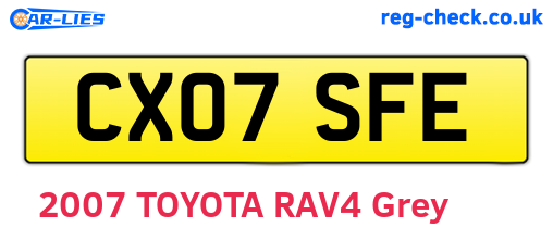 CX07SFE are the vehicle registration plates.