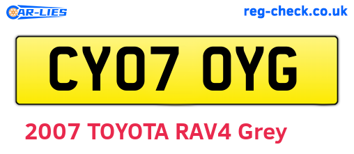 CY07OYG are the vehicle registration plates.