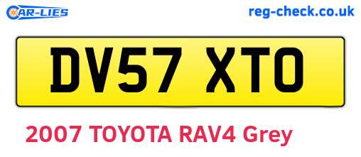 DV57XTO are the vehicle registration plates.