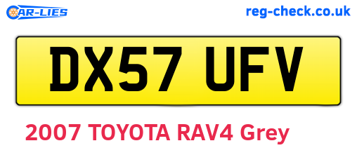 DX57UFV are the vehicle registration plates.