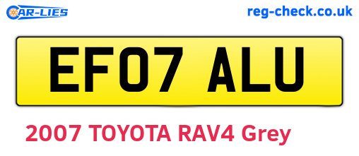 EF07ALU are the vehicle registration plates.