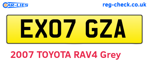 EX07GZA are the vehicle registration plates.