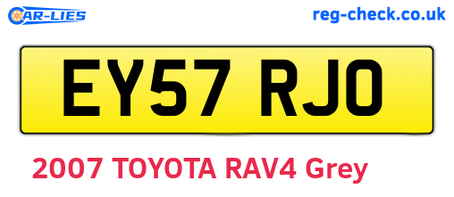EY57RJO are the vehicle registration plates.
