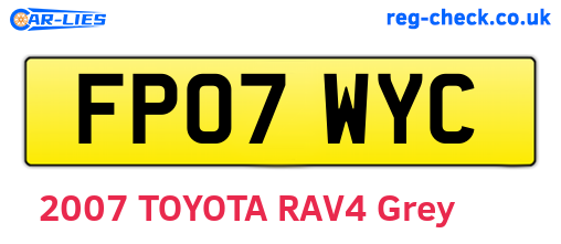 FP07WYC are the vehicle registration plates.