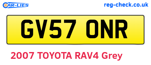 GV57ONR are the vehicle registration plates.