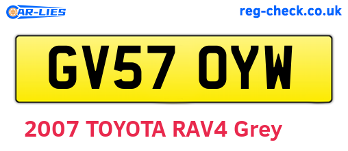 GV57OYW are the vehicle registration plates.