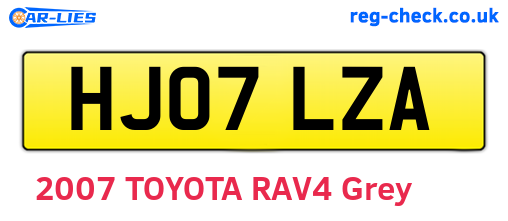 HJ07LZA are the vehicle registration plates.