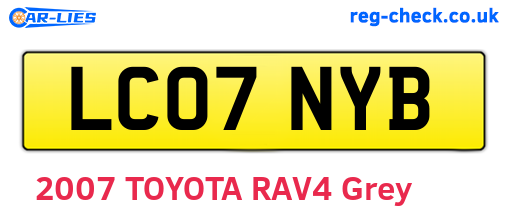 LC07NYB are the vehicle registration plates.