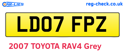 LD07FPZ are the vehicle registration plates.