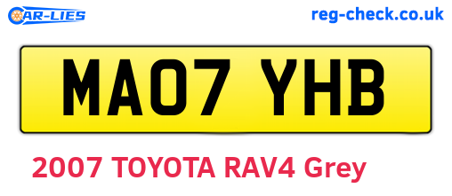 MA07YHB are the vehicle registration plates.