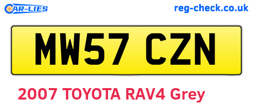 MW57CZN are the vehicle registration plates.