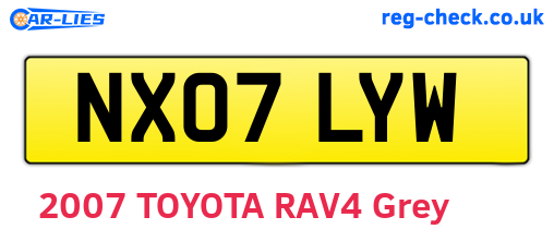 NX07LYW are the vehicle registration plates.